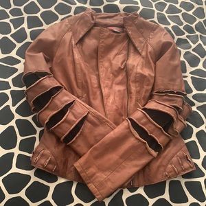 Brown leather jacket